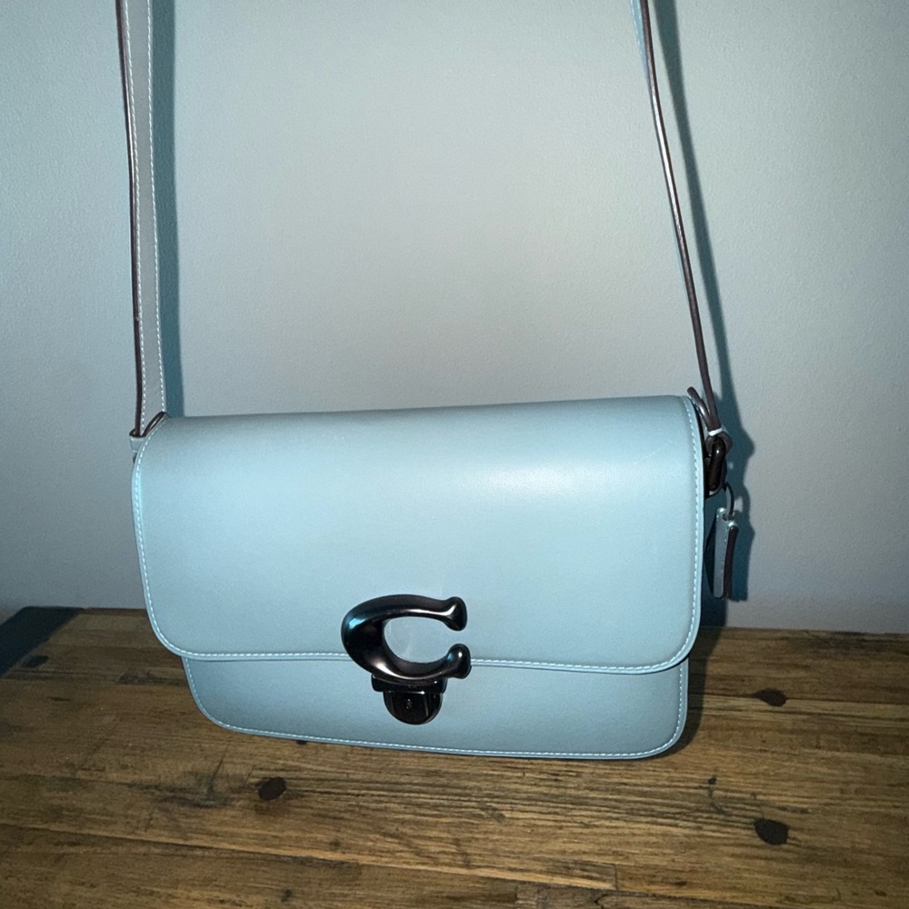 Coach Blue Crossbody Bag with Sleek Design